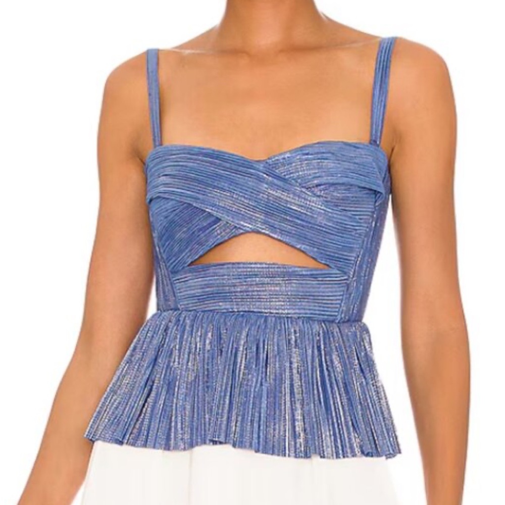 Sabina Musayev Blue Metallic Top - Picture 4 of 4